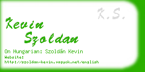 kevin szoldan business card